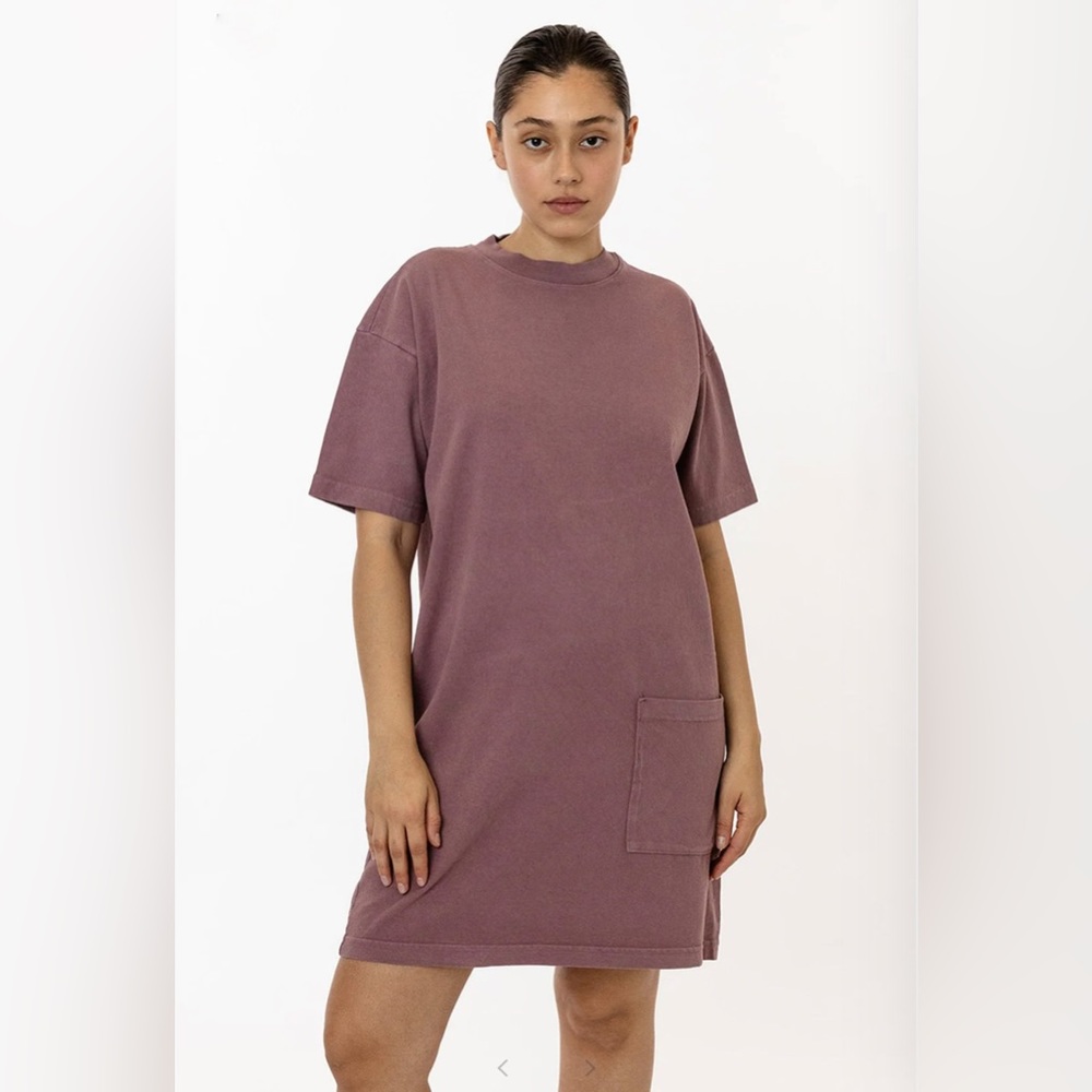 Los Angeles Apparel Oversized T-Shirt Dress, Mauve, M/L